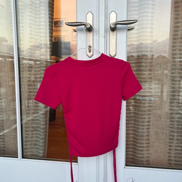 Zara tight dressy or casual pink shirt with ties on the side - Picture 3 of 3